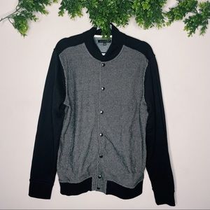 Mens Banana Republic Black Grey Light Weight Bomber Jacket sz L